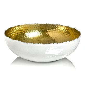 Godinger Signature Collection Enamel Gold-Tone Stainless Serving Bowl