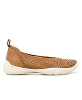Jbu Women's Emma Perforated Pattern Slip-On Flat Shoe