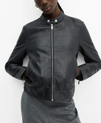 Mango Women's 100% Leather Jacket