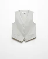 Mango Women's Pinstriped Suit Vest