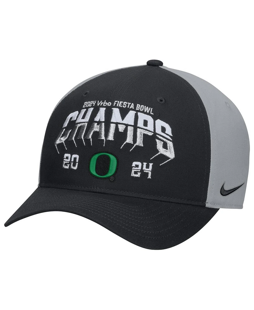 Men's Nike Black Oregon Ducks 2024 Fiesta Bowl Champions Locker Room Adjustable Hat