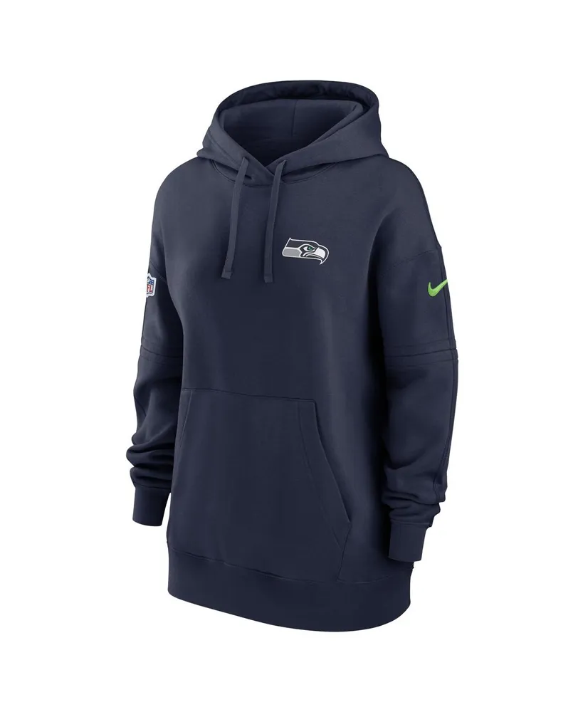 Women's Nike College Navy Seattle Seahawks 2023 Sideline Club Fleece Pullover Hoodie