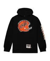 Men's Mitchell & Ness Black Cincinnati Bengals Gridiron Classics Big Face 7.0 Pullover Hoodie