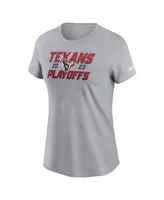 Women's Nike Gray Houston Texans 2023 Nfl Playoffs Iconic T-shirt