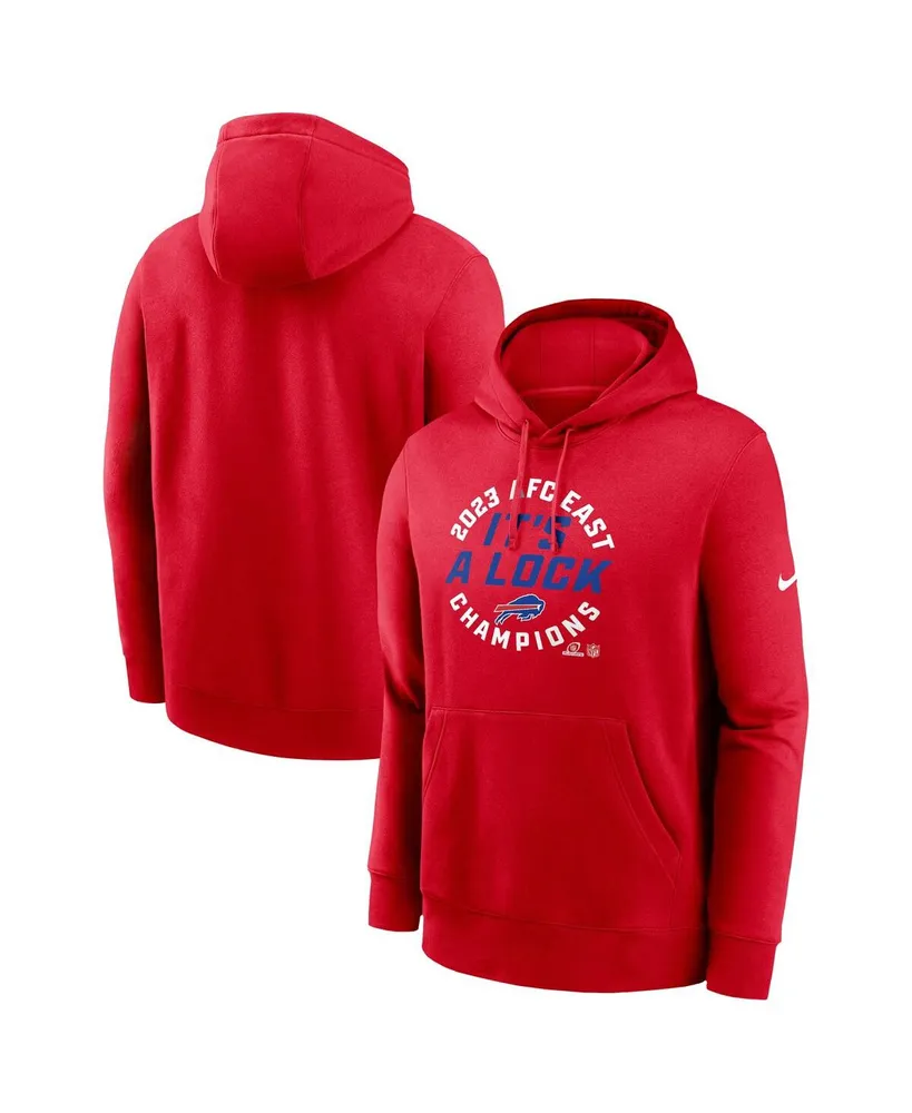 Men's Nike Red Buffalo Bills 2023 Afc East Division Champions Locker Room Trophy Collection Club Pullover Hoodie