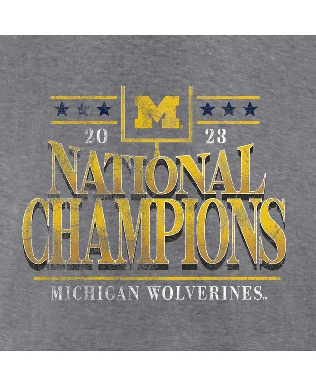 Men's League Collegiate Wear Heather Gray Michigan Wolverines College  Football Playoff 2023 National Champions Victory 