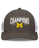 Men's Top of the World Heather Charcoal Michigan Wolverines College Football Playoff 2023 National Champions Structured Trucker Adjustable Hat