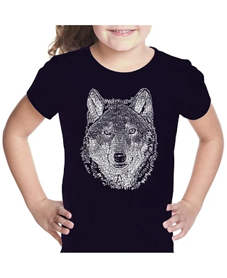Girl's Word Art T-shirt - Wolf