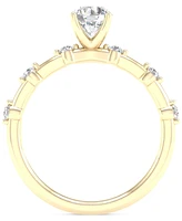 Diamond Solitaire Studded Engagement Ring (3/4 ct. t.w.) in 14k Gold