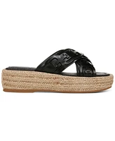 Sam Edelman Pria Crossband Slide Espadrille Flatform Sandals