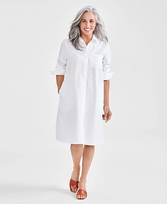 Style & Co Petite Perfect Cotton Shirtdress, Created for Macy's