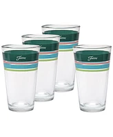 Fiesta Tropical Edgeline 16-Ounce Tapered Cooler Glass, Set of 4