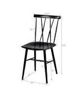 Set of 2 Modern Dining Chairs with Backrest