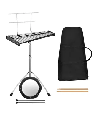 32 Note Glockenspiel Xylophone Percussion Bell Kit with Adjustable Stand