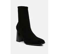 London Rag Candid High Ankle Flared Block Heel Boots