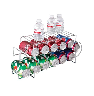 mDesign Metal 2-Tier Pop/Soda and Food Can Storage Dispenser