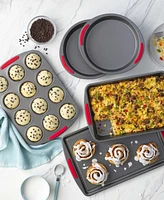 Good Cook Mega grip 5 Piece Nonstick Steel Bakeware Set with Cookie Sheet, Roast Pan, 2 Cake Pans, and Muffin Pan