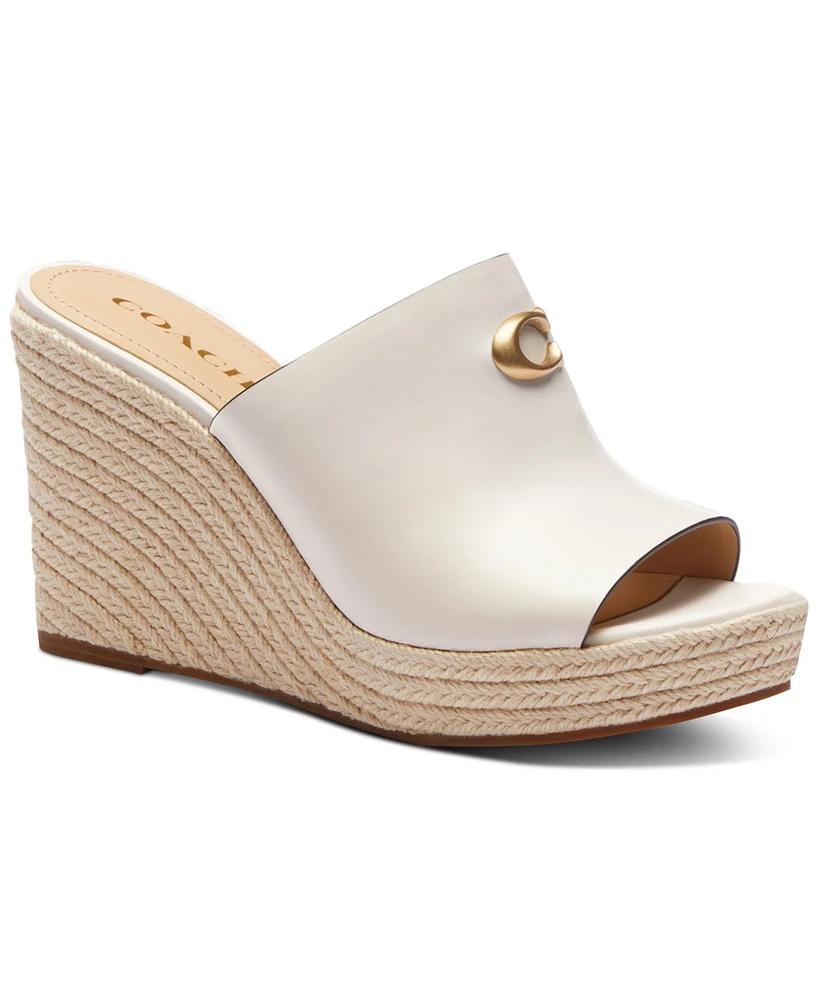 Coach Gloria C Slide Espadrille Wedge Sandals