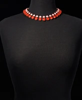 On 34th Gold-Tone Color Crystal & Stone All-Around Collar Necklace, 16" + 2" extender, Created for Macy's