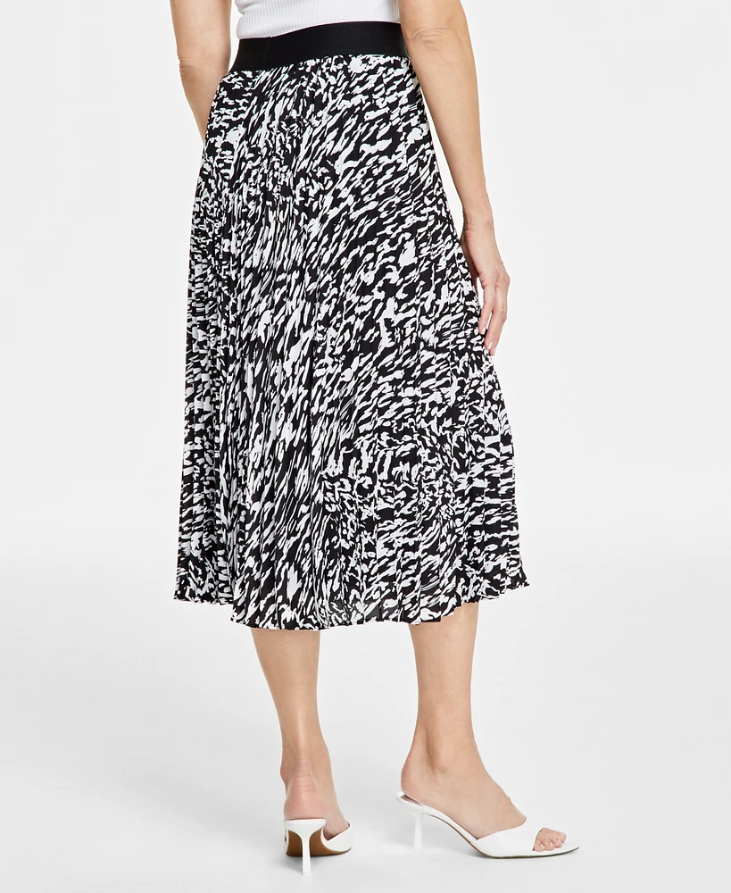 I.n.c. International Concepts Women's Printed Pleated Midi Skirt, Created for Macy's