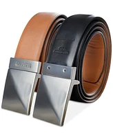 Kenneth Cole Reaction Men's Reversible Faux-Leather Plaque-Buckle Belt