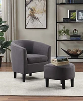 Convenience Concepts 26.25" Microfiber Churchill Accent Chair with Ottoman