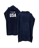 Men's and Women's Alpha Navy Team Usa Barefoot Dreams CozyChic Hooded Rib Cozy