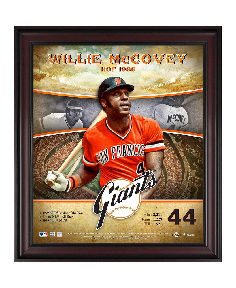 Willie Mccovey San Francisco Giants Framed 15" x 17" Hall of Fame Career Profile