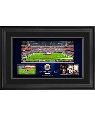 Houston Texans Framed 10" x 18" Stadium Panoramic Collage with Game-Used Football - Limited Edition of 500