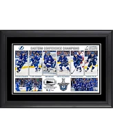 Tampa Bay Lightning 2015 Eastern Conference Champions Framed Panoramic with Piece of Game-Used Puck - Limited Edition of 250