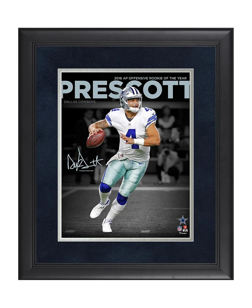Dak Prescott Dallas Cowboys Framed 11" x 14" Nfl Honors 2016 Offensive Rookie of the Year Spotlight Photograph - Facsimile Signature