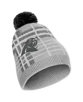 Women's Wear by Erin Andrews Carolina Panthers Plaid Knit Hat with Pom and Scarf Set
