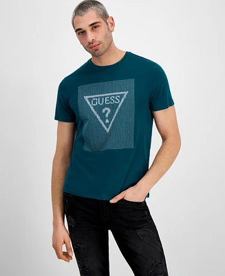 Guess Men's Stitch Triangle Logo Short-Sleeve Crewneck T-Shirt