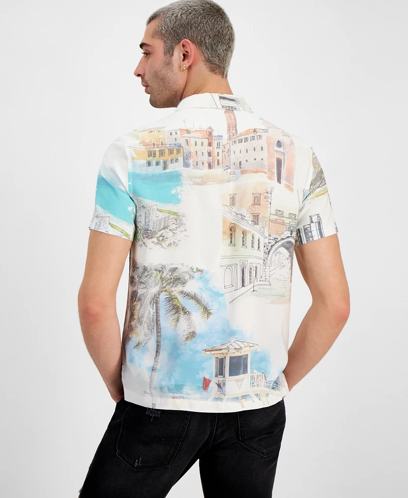 Guess Men's Regular-Fit Riviera Graphic Shirt
