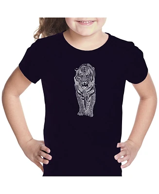 Girl's Word Art T-shirt - Tiger