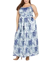 Morgan & Company Plus Sleeveless Floral Gown