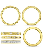 3-Pc. Set Cubic Zirconia Round & Baguette Polished Stack Rings