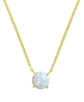 Lab-Grown Opal Round Cut Solitaire 18" Pendant Necklace (1-1/5 ct. t.w.)