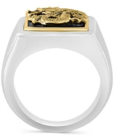 Effy Men's Onyx Dragon Signet Ring in Sterling Silver & 14k Gold-Plate