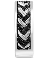 Effy Men's Black Spinel Chevron Band (1-1/20 ct. t.w.) Sterling Silver (Also White Topaz)