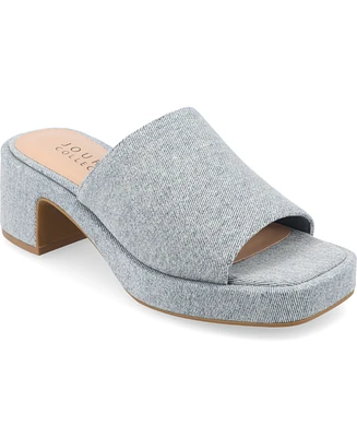 Journee Collection Women's Bessa Slip On Platform Sandals