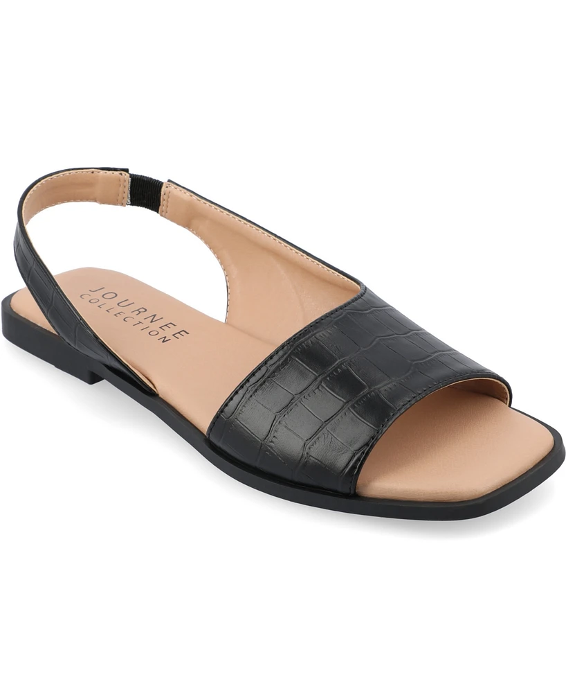 Journee Collection Women's Brinsley Slingback D'Orsay Flat Sandals