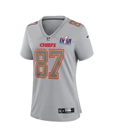 Women's Nike Travis Kelce Gray Kansas City Chiefs Super Bowl Lviii Atmosphere Fashion Game Jersey