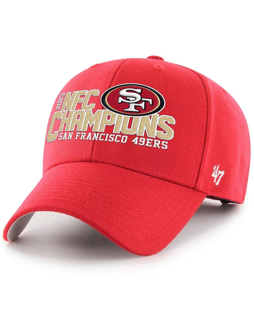 Men's '47 Brand Scarlet San Francisco 49ers 2023 Nfc Champions Mvp Adjustable Hat