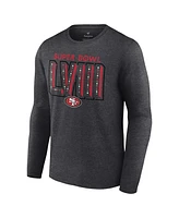 Men's Fanatics Heather Charcoal San Francisco 49ers Super Bowl Lviii Local Team Long Sleeve T-shirt