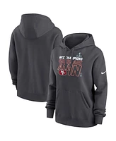 Women's Nike Anthracite San Francisco 49ers 2023 Nfc Champions Locker Room Trophy Collection Pullover Hoodie