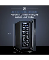 Ivation 12-Bottle Freestanding Thermoelectric Wine Cooler