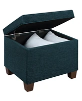 Convenience Concepts 21.75" Faux Linen Madison Storage Ottoman
