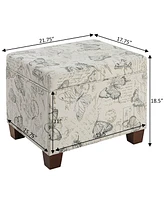 Convenience Concepts 21.75" Canvas Fabric Madison Storage Ottoman