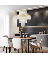 Simplie Fun Modern Crystal Chandelier for Dining and Living Room